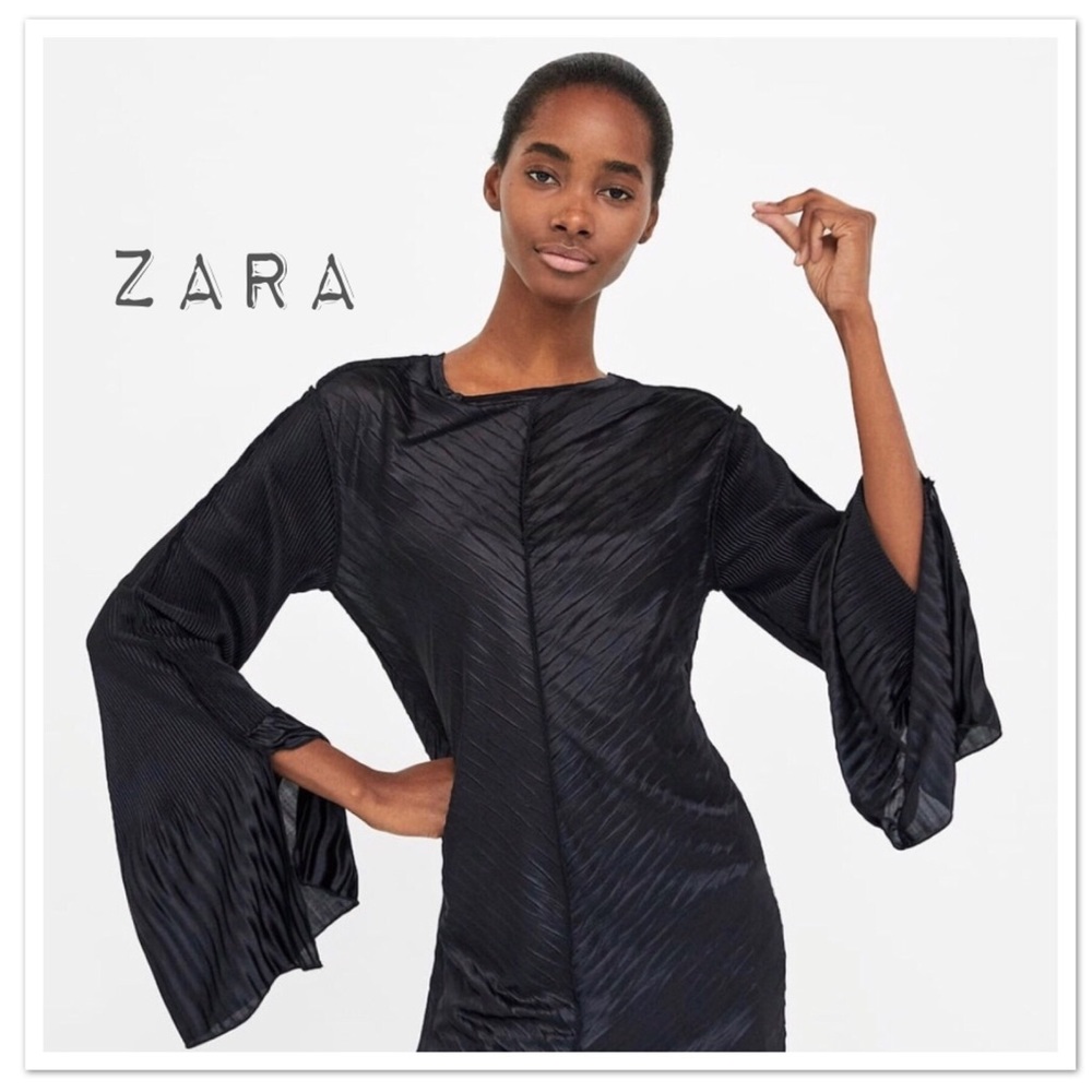 Zara Contrasting Pleated Top - NWT